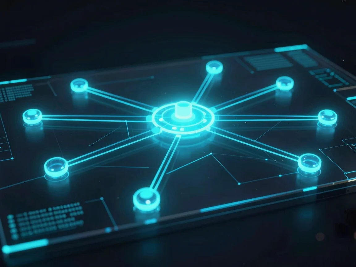 3d render of a glowing network node representing marketing campaign data, with connected lines radiating outwards agains